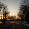 Закатное солнце через деревья при выезде на ул Ленина. Вечер 28/01/2010. Автор: Павел-Pavel